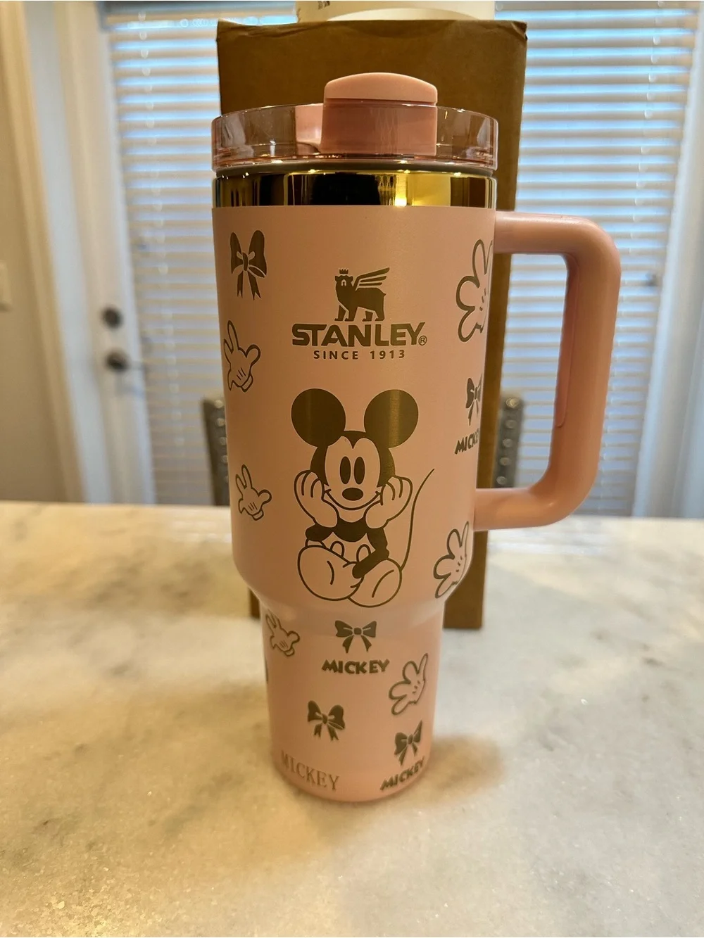 Stanley Disney Mickey Mouse Pink & Gold Limited Edition 40oz Quencher Tumbler - Picture 7 of 12